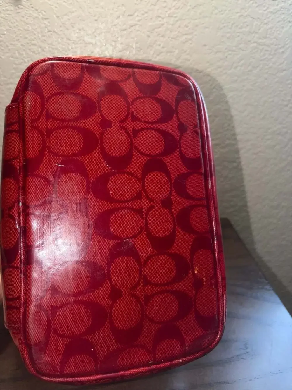 Coach Red Signature Cosmetic Case